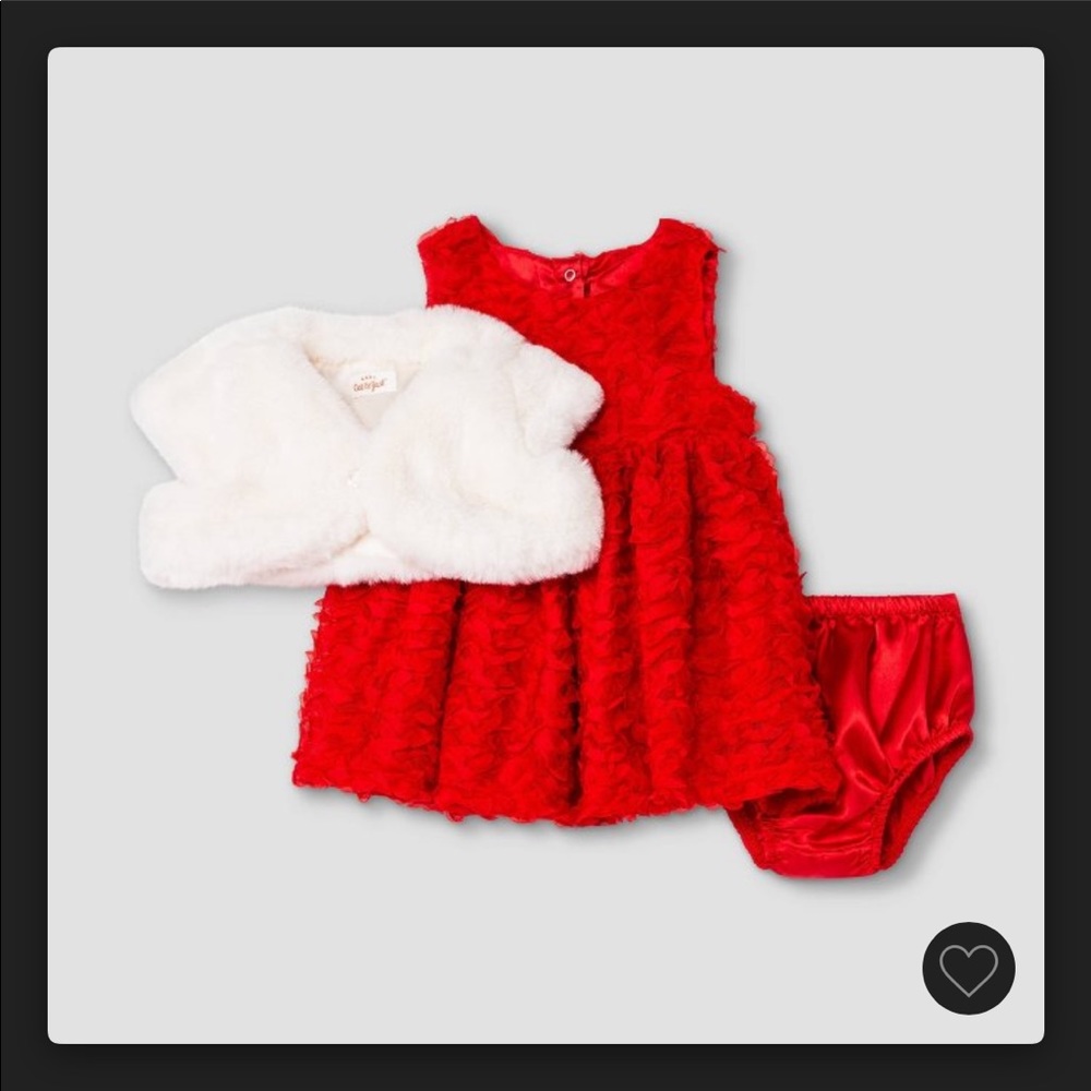 Like new!! Textured mesh dress with shrug. 0-3M Perfect for Valentine’s Day